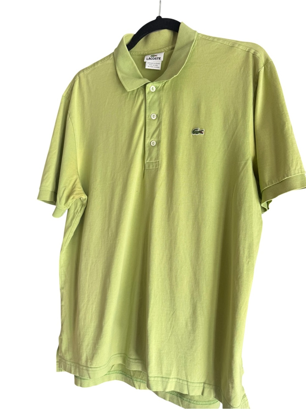 Lacoste Men's Lime Green Cotton Polo with Crocodile Logo cotton 5